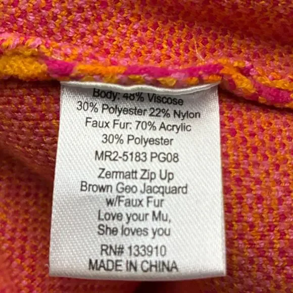 Show Me Your Mumu Zermatt Faux Fur Jacquard Sweater Pants Set Womens L Pink Y2K - Picture 11 of 11